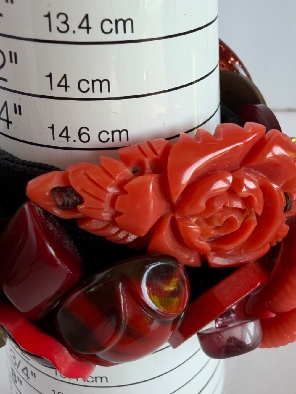 Vintage Red Button Bracelet - Vintage Bakelite, Early Plastics & Glass Buttons